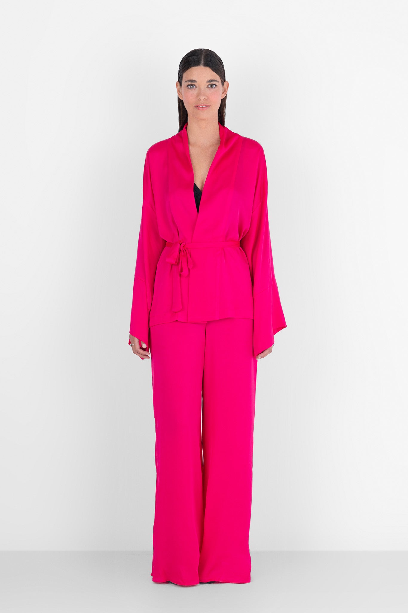 Short Jacket + Wide Leg Trouser Set