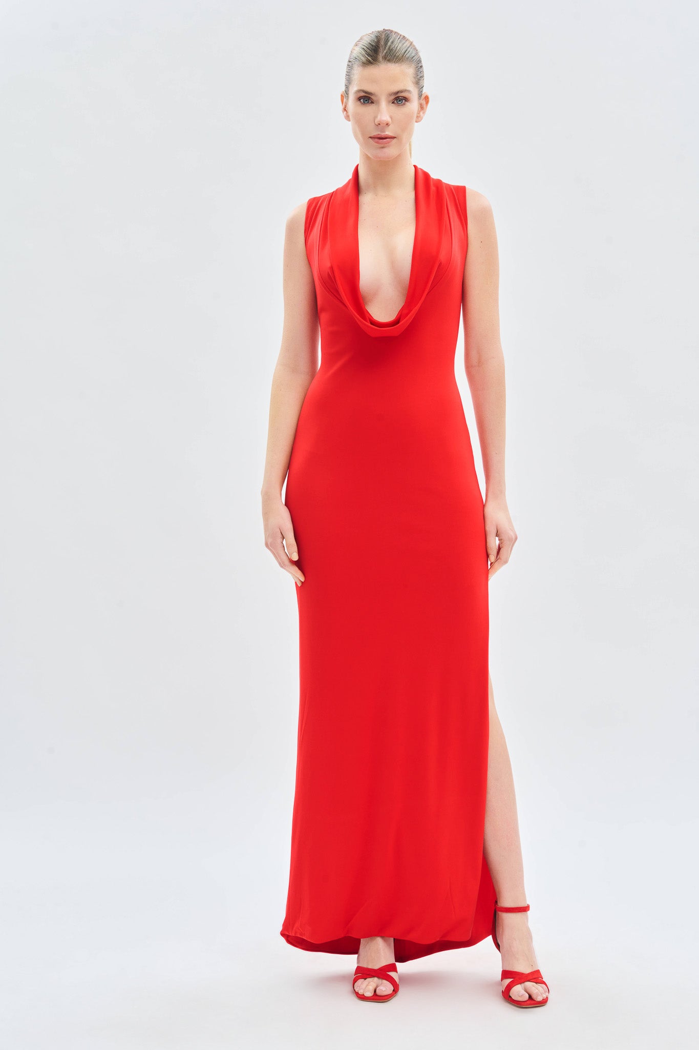 Draped Neckline Party Dress