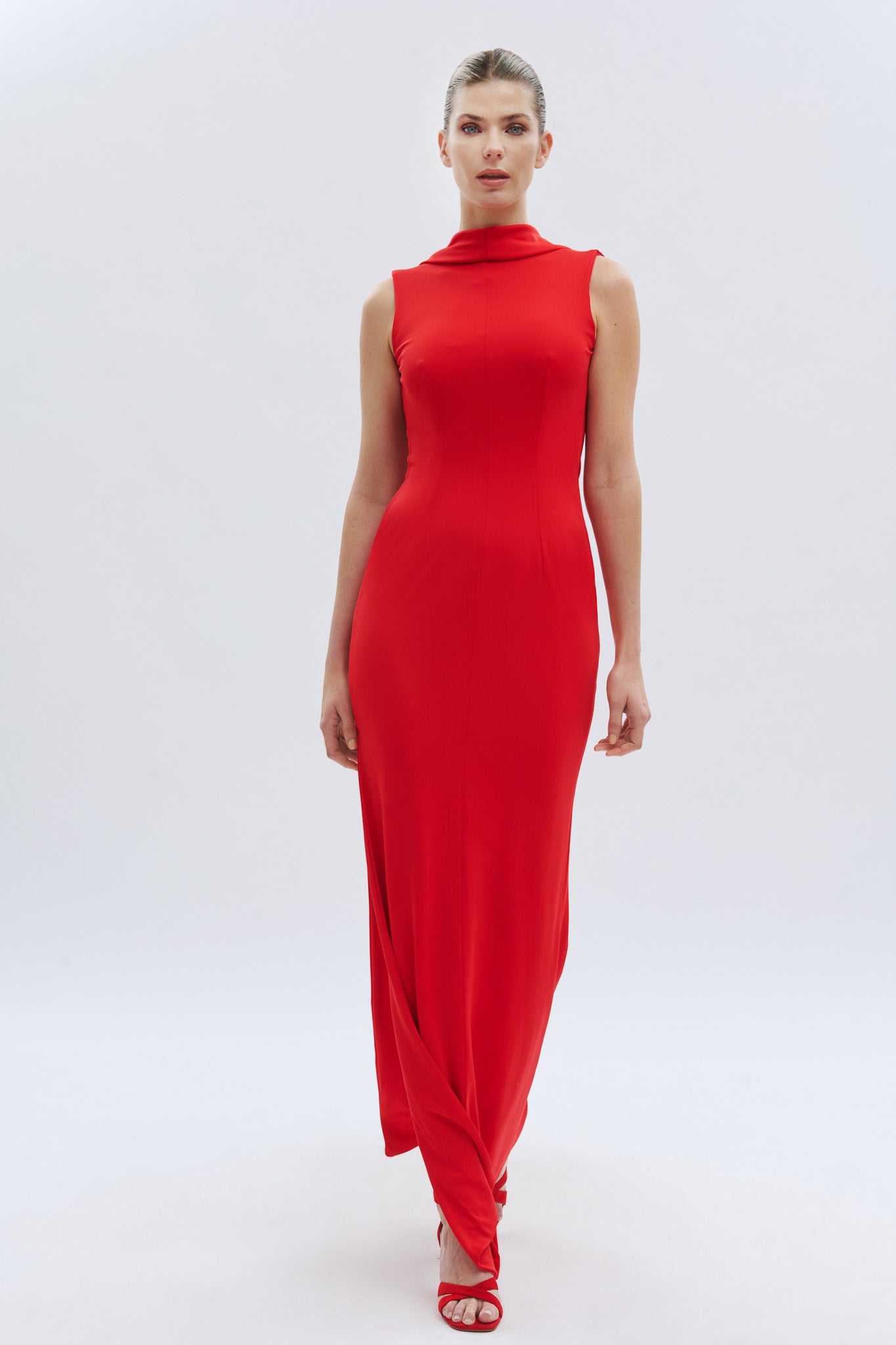 Draped Neckline Party Dress