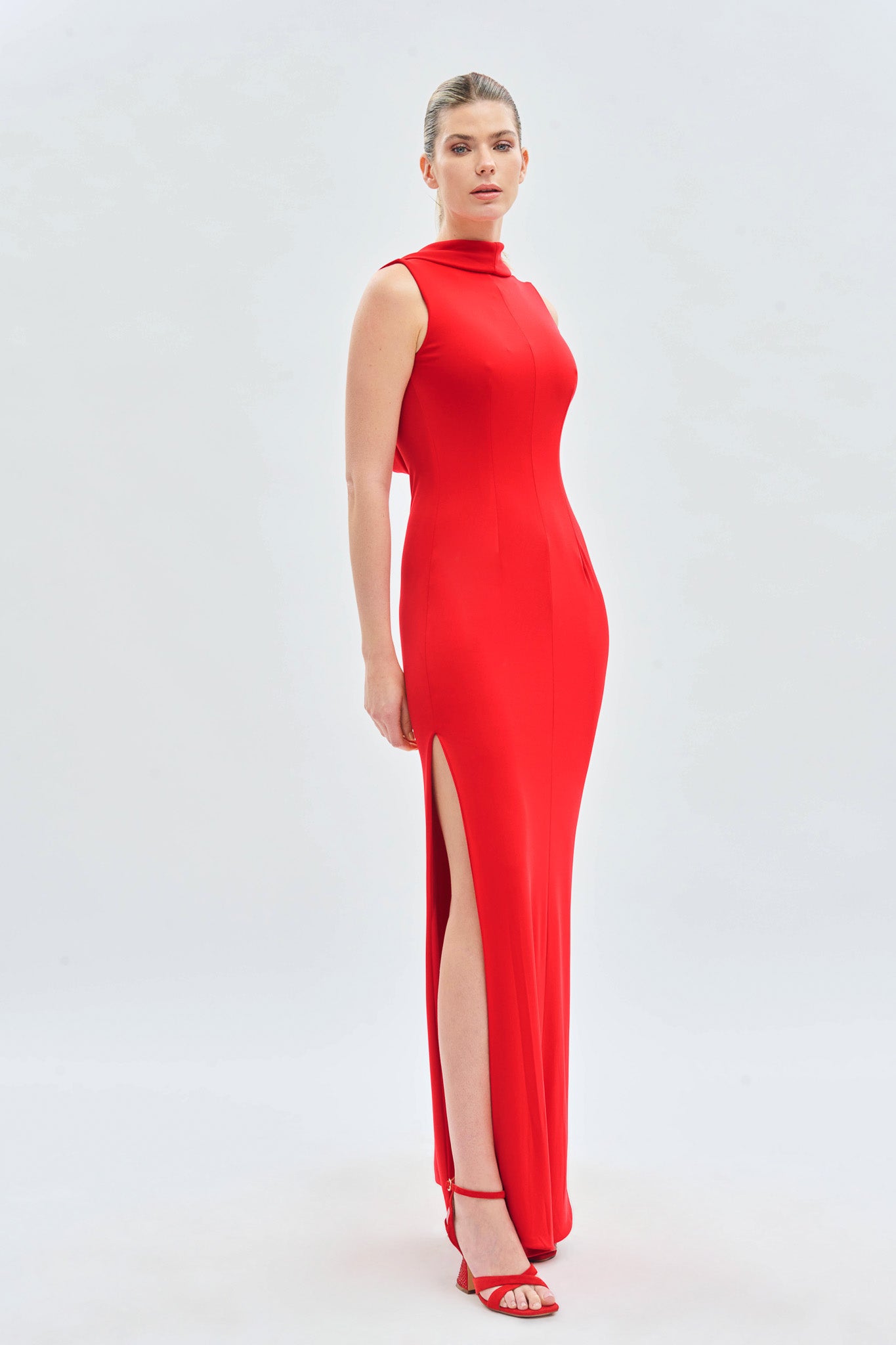 Draped Neckline Party Dress
