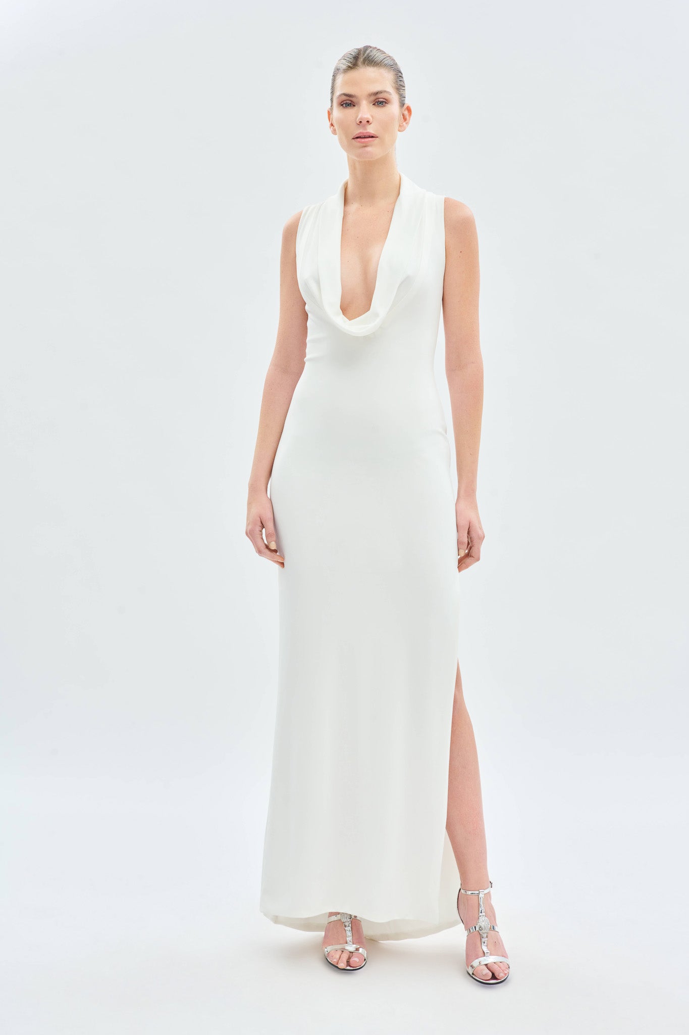 Draped Neckline Party Dress