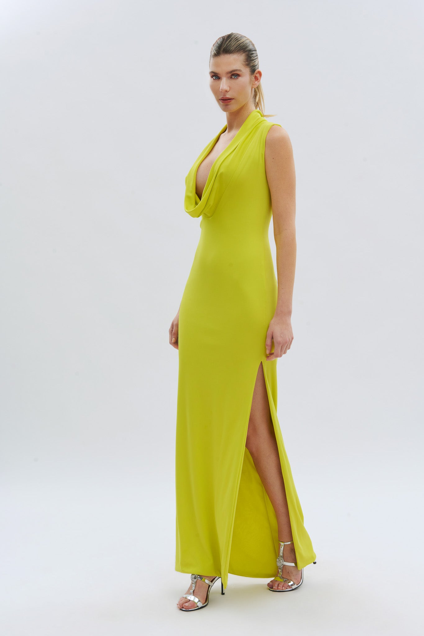 Draped Neckline Party Dress