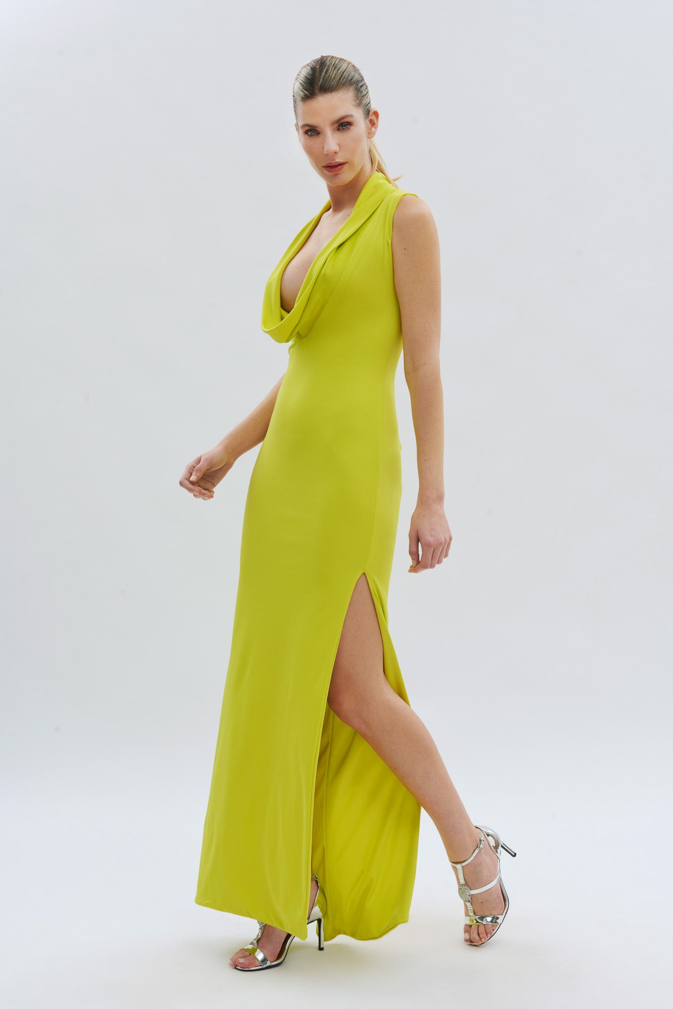 Draped Neckline Party Dress