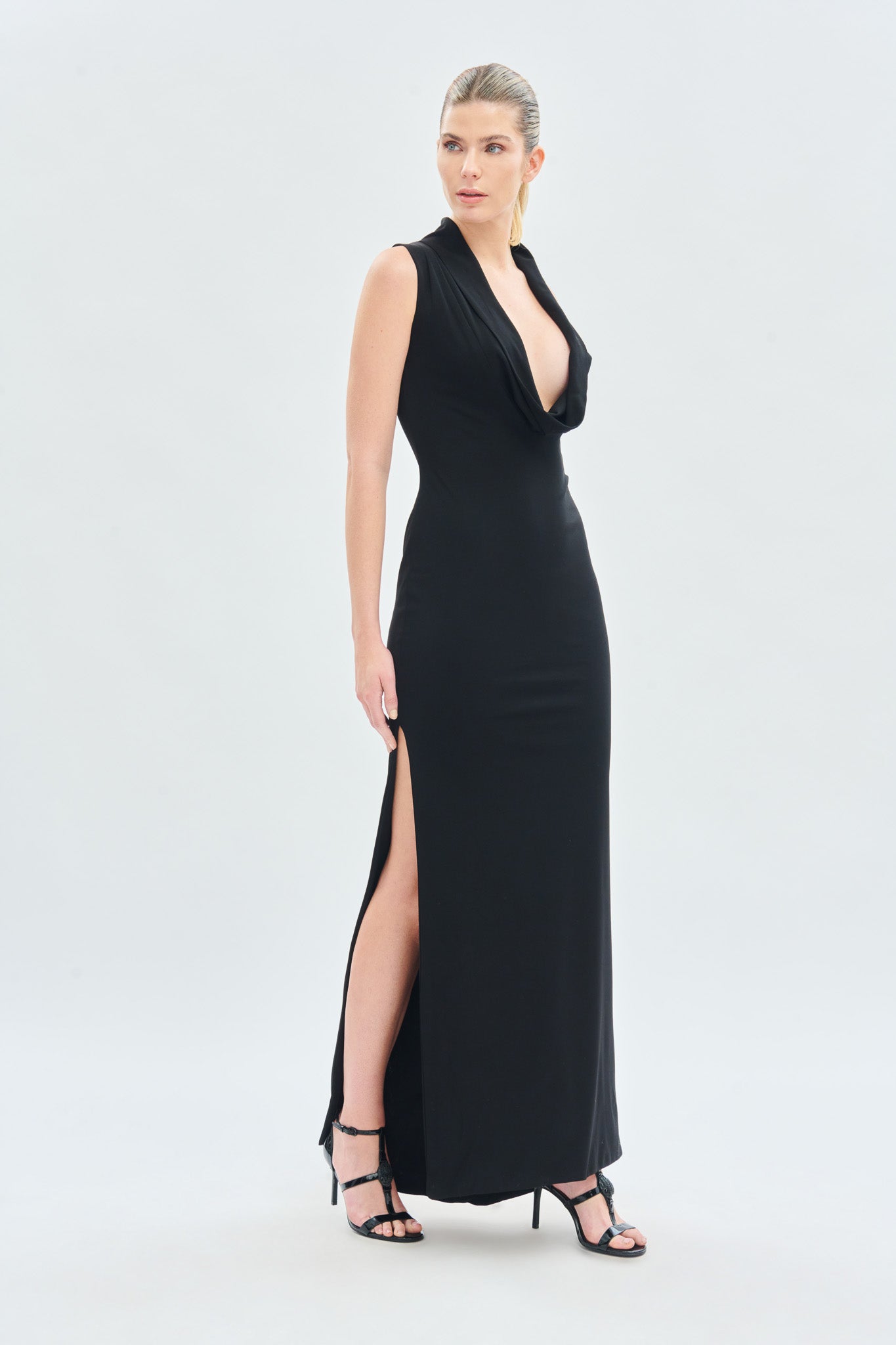 Draped Neckline Party Dress